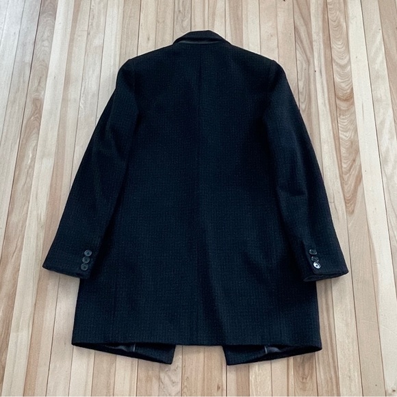 DKNY Charcoal/Black Grid Print Wool Blend Single Button Coat - Sz 8 - Picture 5 of 16